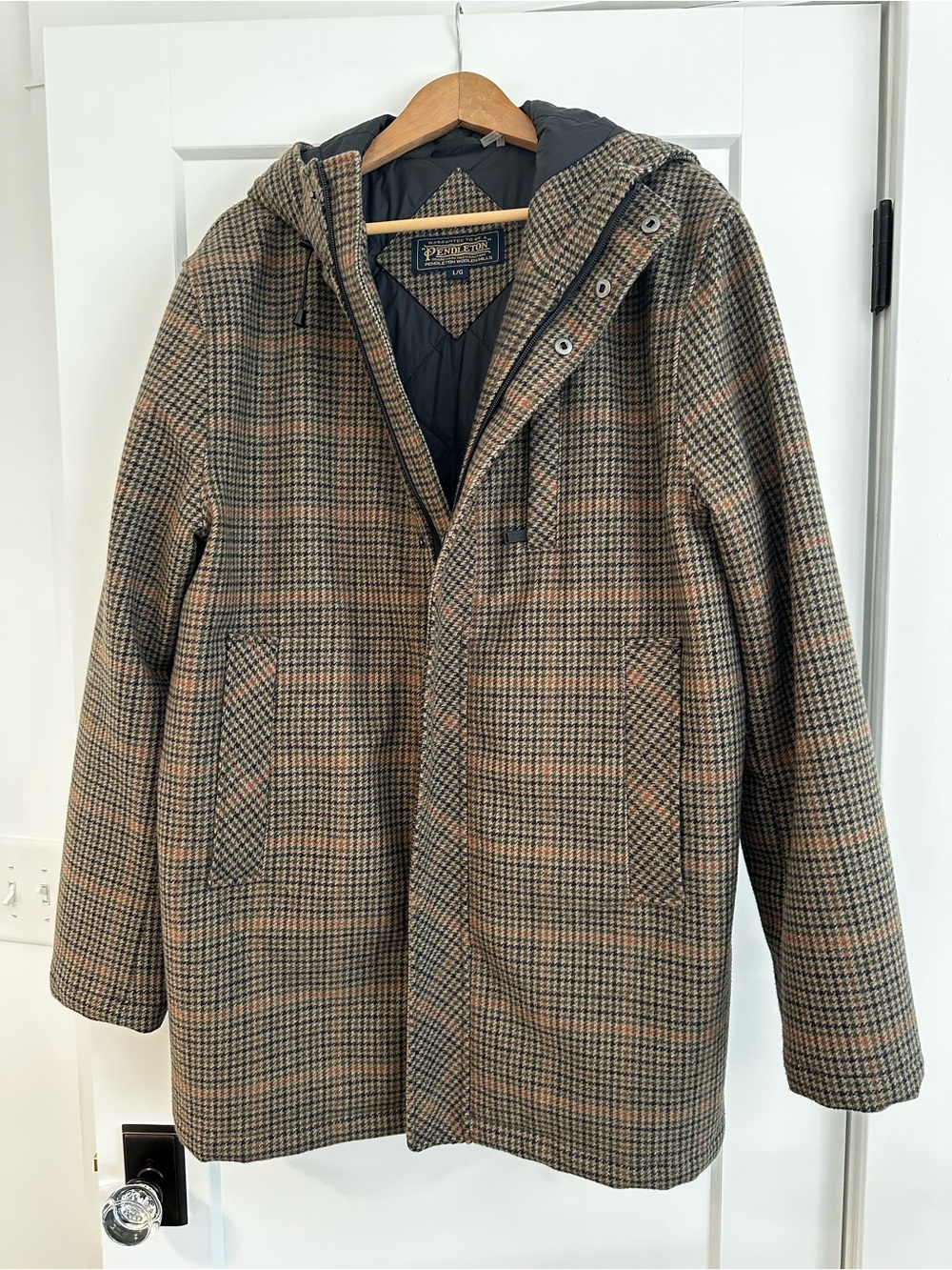 Pendleton Men's Hooded Wool Plaid Coat